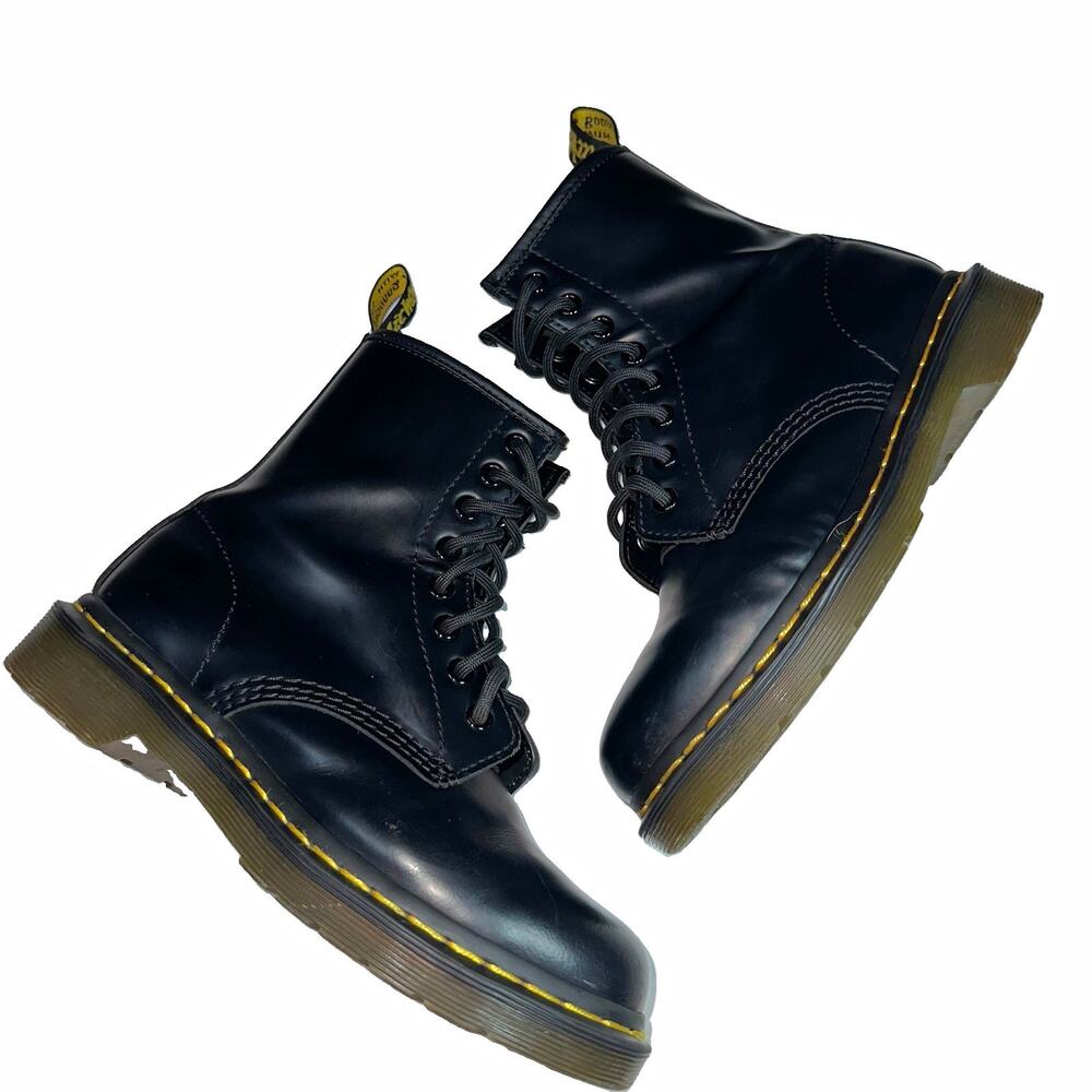 Dr Martens 1460 W Black Smooth Leather 8 Eye Combat Boots Women’s US 6 UK 4